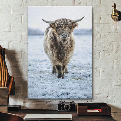 Winter Highland Cow Wall Art