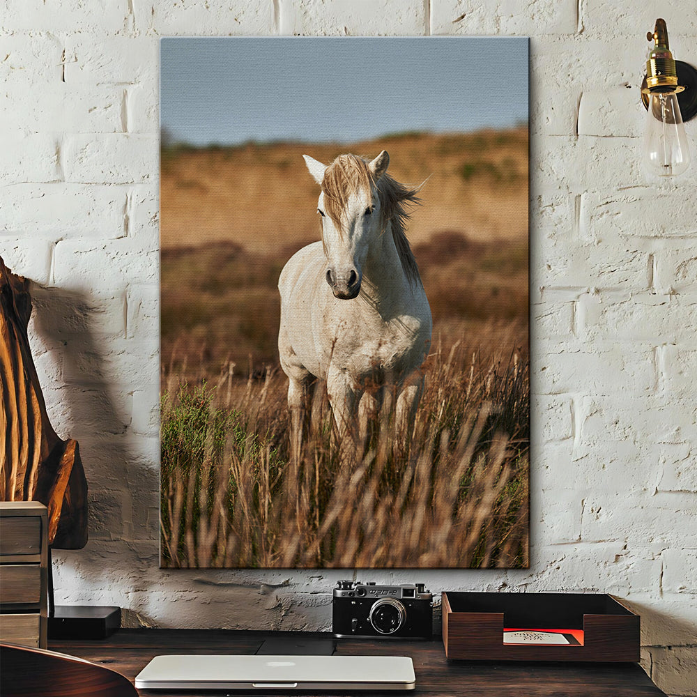 Safari White Horse Wall Art