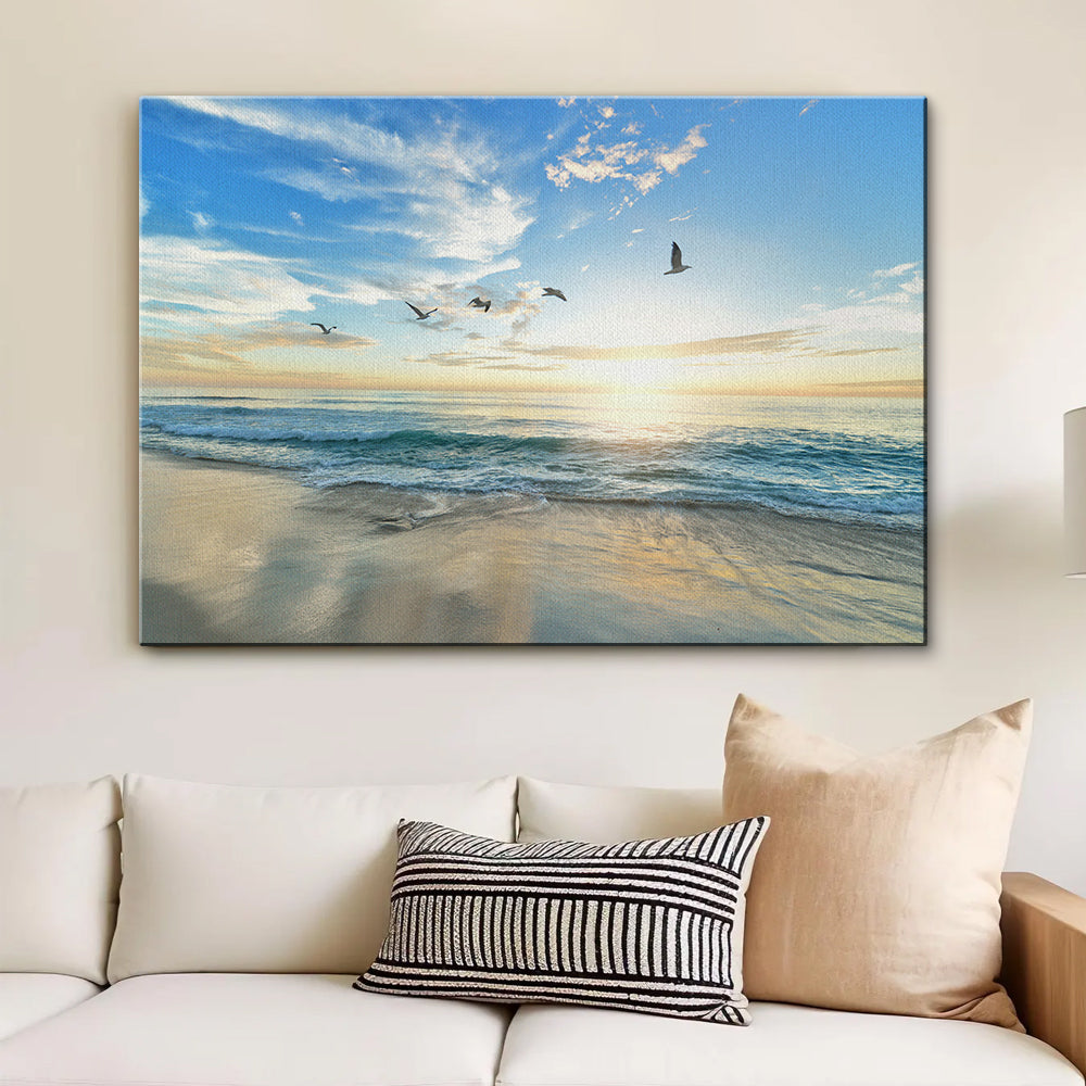 Coastal Beach Sunrise Wall Art