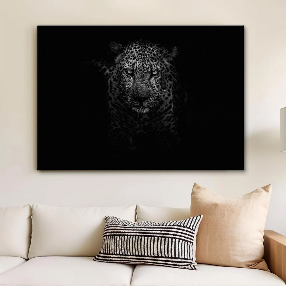Black & White Leopard Large Wall Art