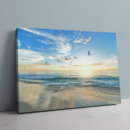 Coastal Beach Sunrise Wall Art