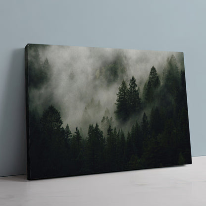 Pine Tree Misty Mountain Wall Art