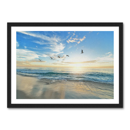 Coastal Beach Sunrise Wall Art