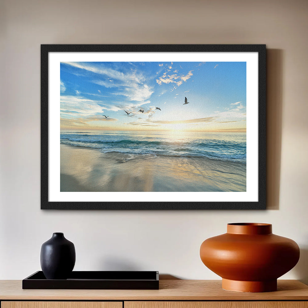 Coastal Beach Sunrise Wall Art