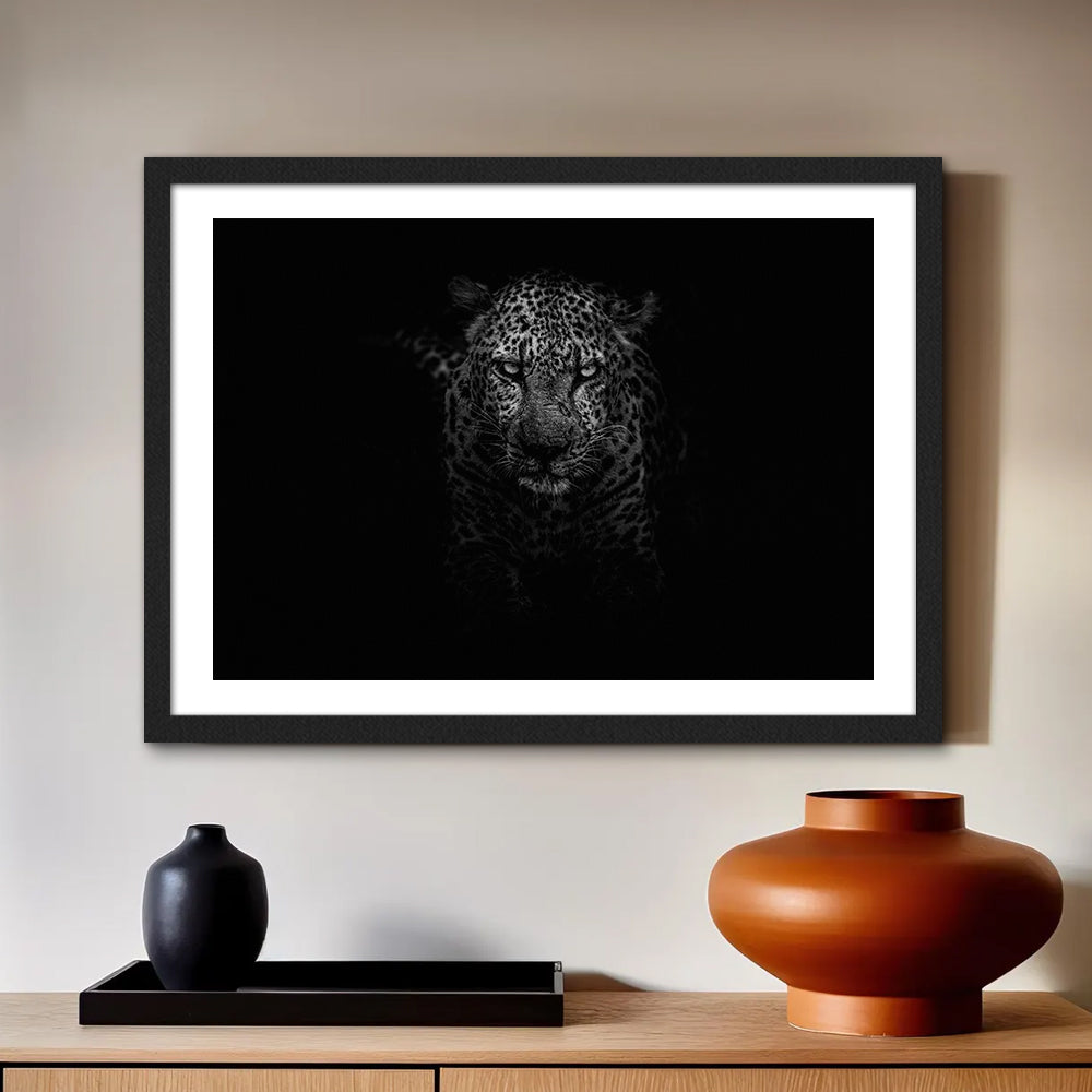 Black & White Leopard Large Wall Art