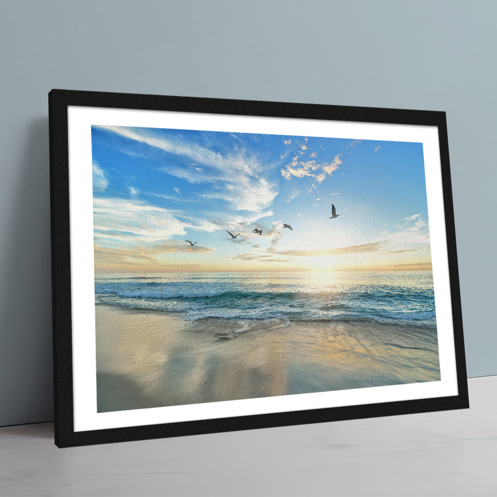 Coastal Beach Sunrise Wall Art