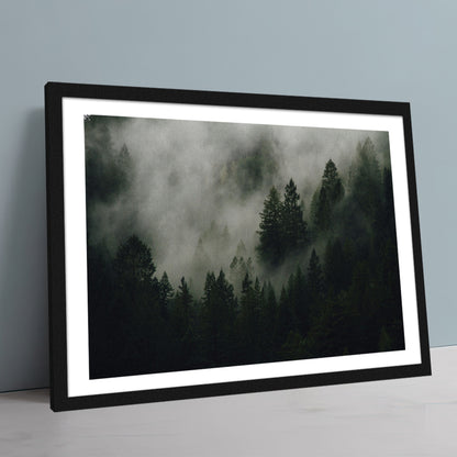 Pine Tree Misty Mountain Wall Art