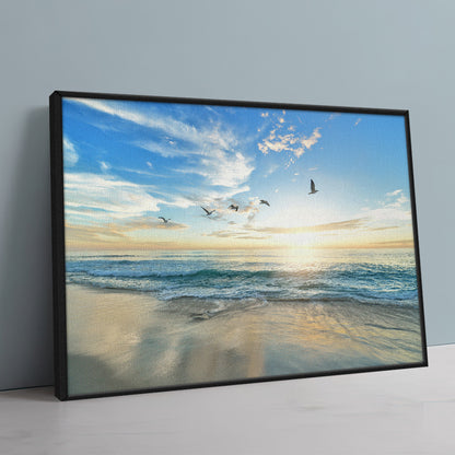 Coastal Beach Sunrise Wall Art