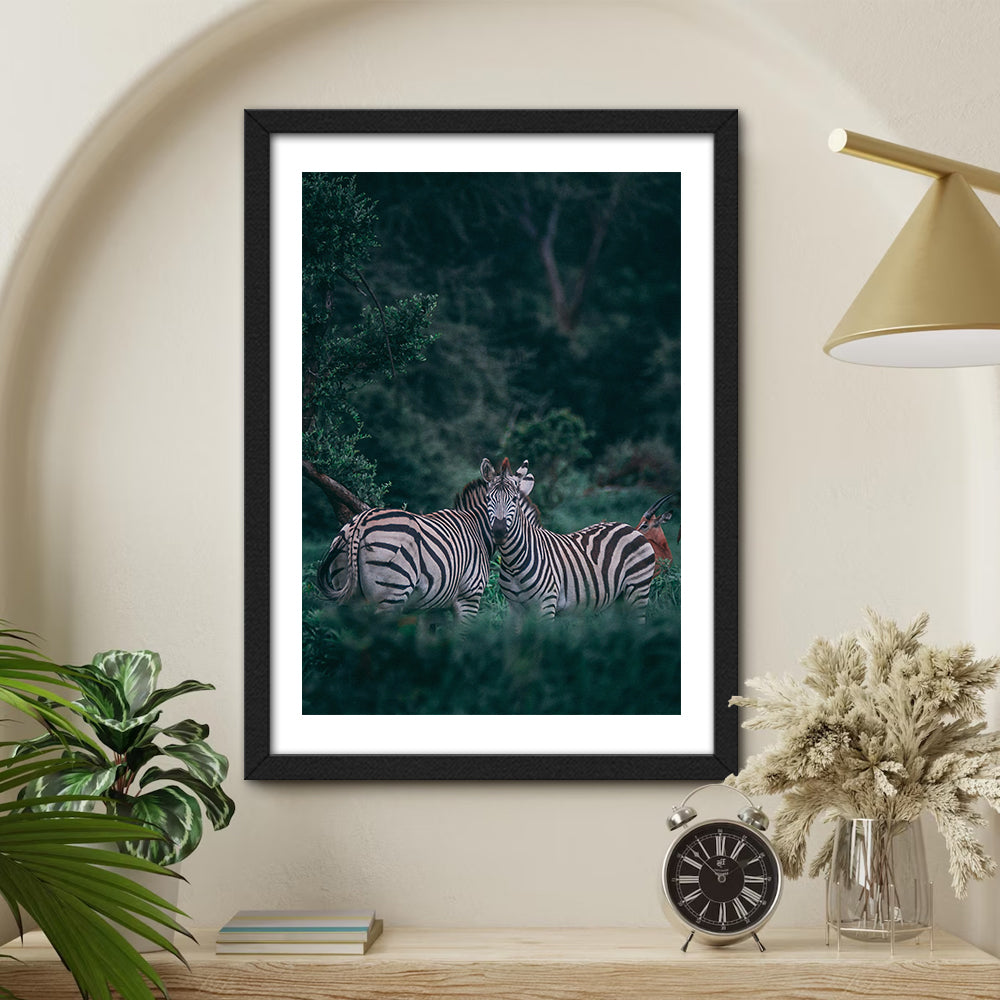 Forest Couple Zebra Wall Art