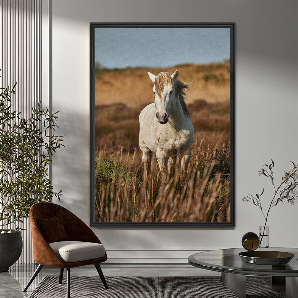 Safari White Horse Wall Art