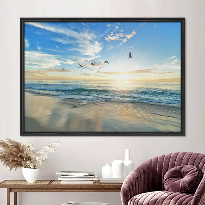 Coastal Beach Sunrise Wall Art