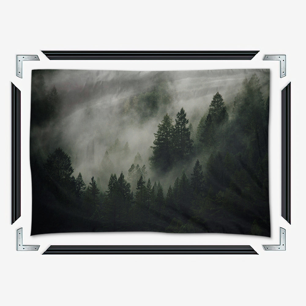 Pine Tree Misty Mountain Wall Art