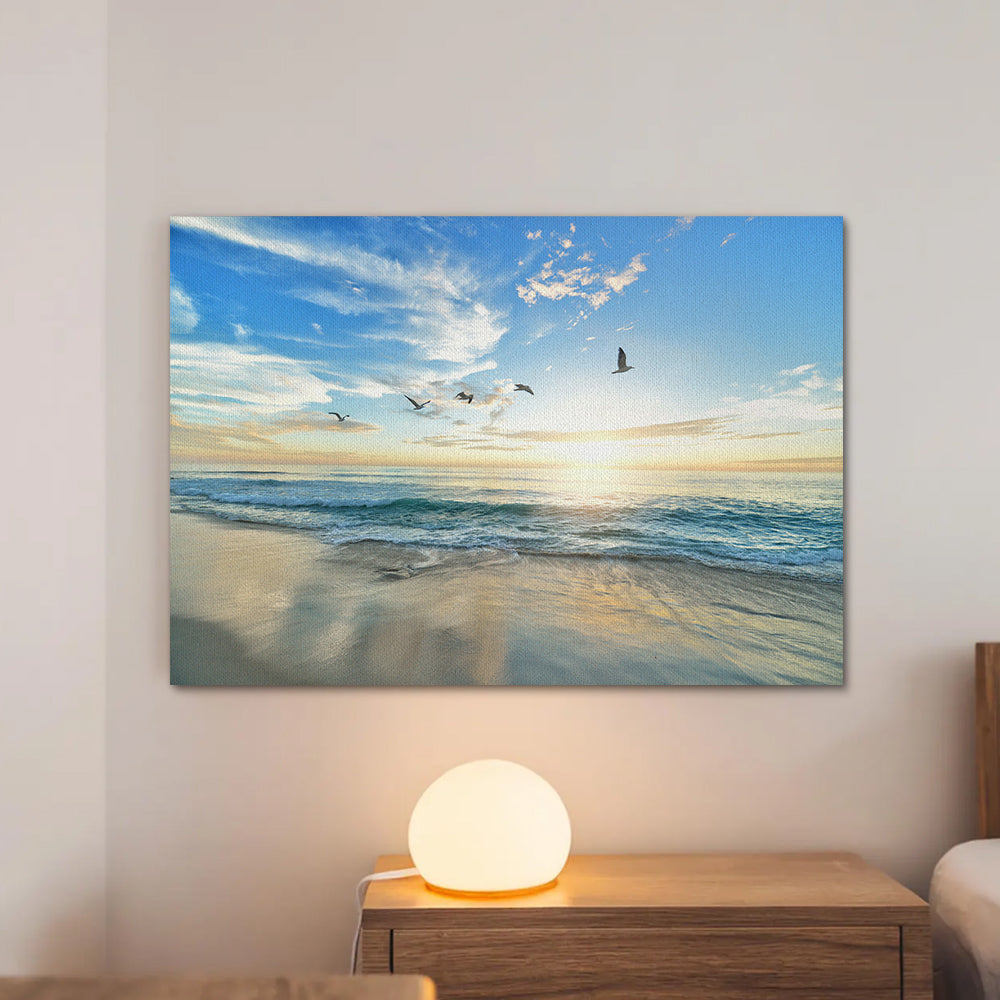 Coastal Beach Sunrise Wall Art