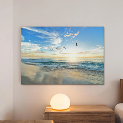 Coastal Beach Sunrise Wall Art